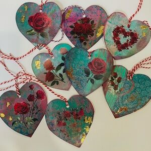 8 hand painted Thank you tags